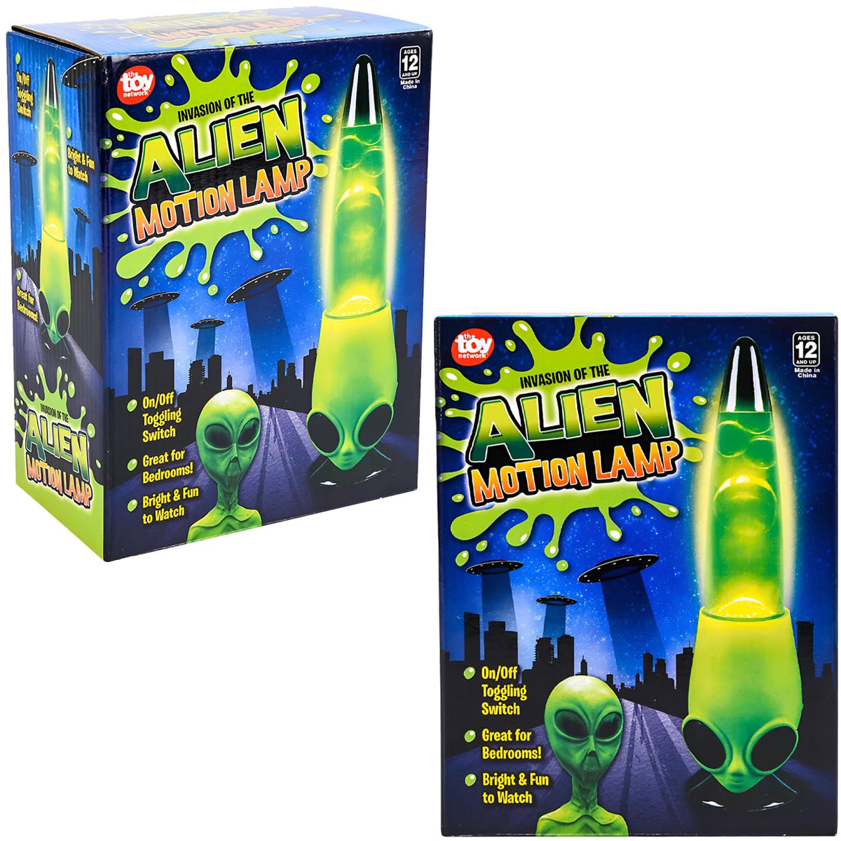 Rhode Island Novelty alien head wax motion lamp enhances sci-fi decor in any space
