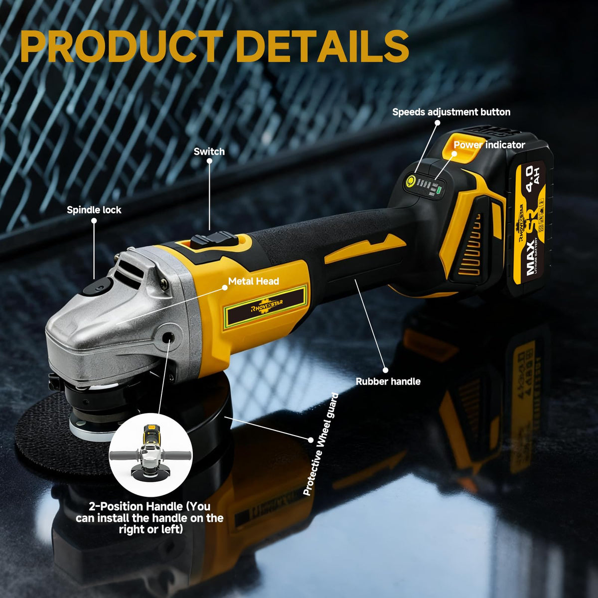 RhovixStar ergonomic handle demonstrates comfortable grip for extended use.