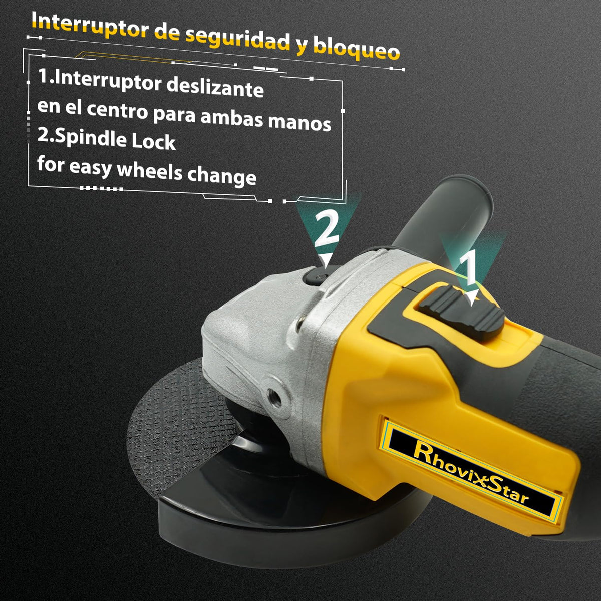 RhovixStar fast charger shown for rapid recharges between tasks.
