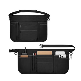 RHQQ professional cleaning apron front view with seven pockets for organized access.