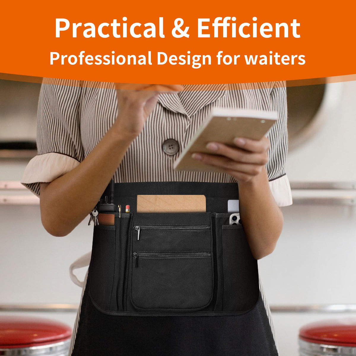 RHQQ versatile hospitality apron suited for bars, restaurants, and cafes.