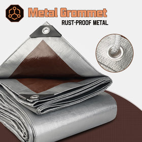 RhymBar 10mil heavy-duty tarp showcases durable protection for outdoor projects.