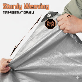 RhymBar reversible silver-brown tarp lets you switch color while guarding gear.