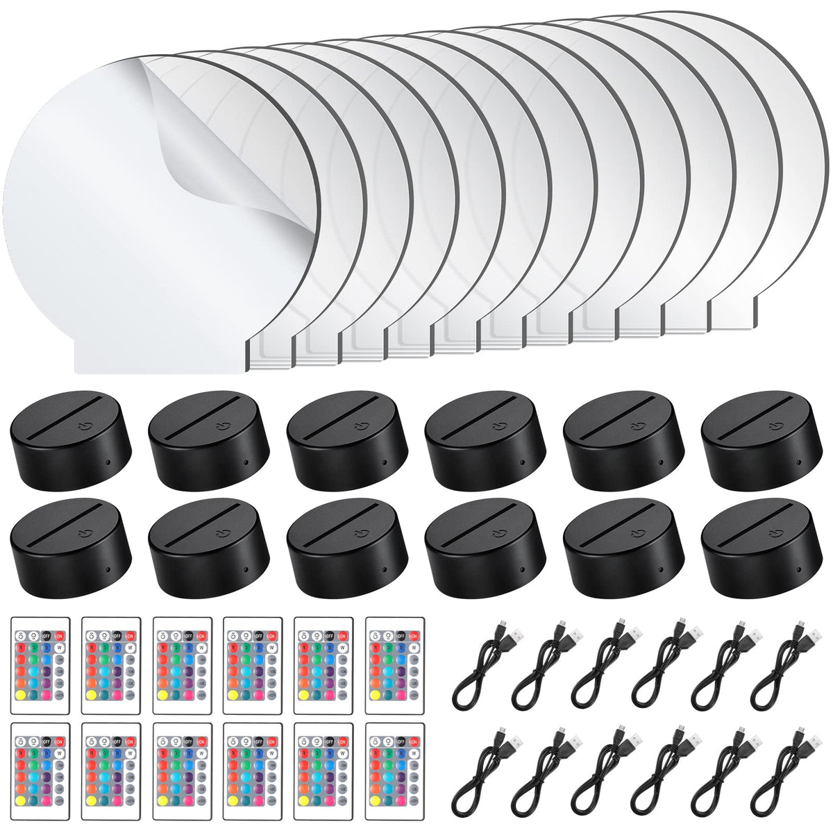 Riakrum 48-pcs DIY night light set for customizable decor ideas.