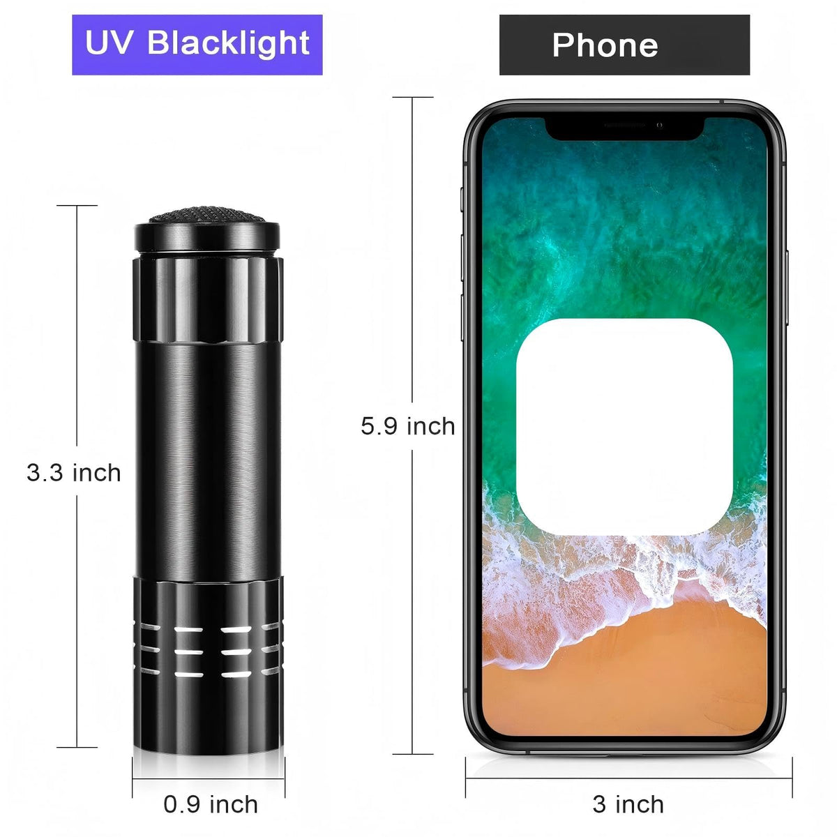 Riakrum compact handheld UV light for quick inspections.