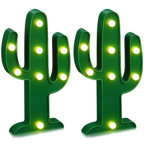 Riakrum LED cactus night light on table with warm ambient glow