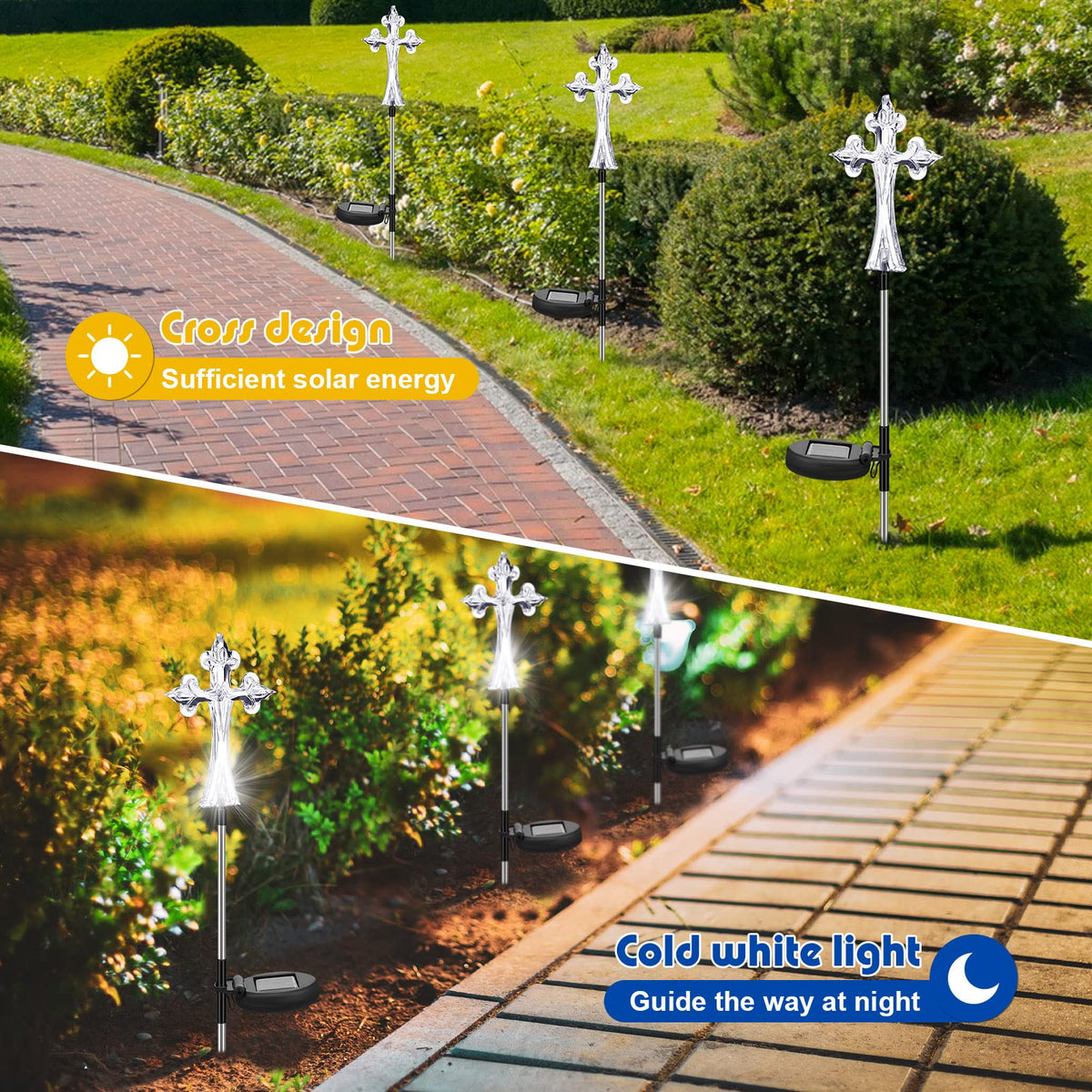 Riakrum cross ground installation shown in garden soil