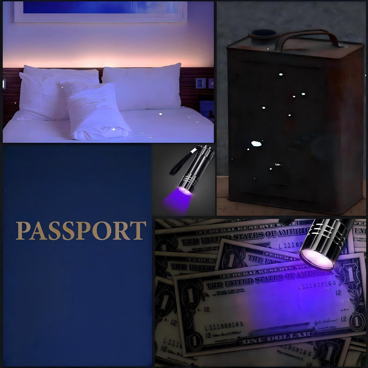 Riakrum strap-attached UV flashlight keeps it accessible.