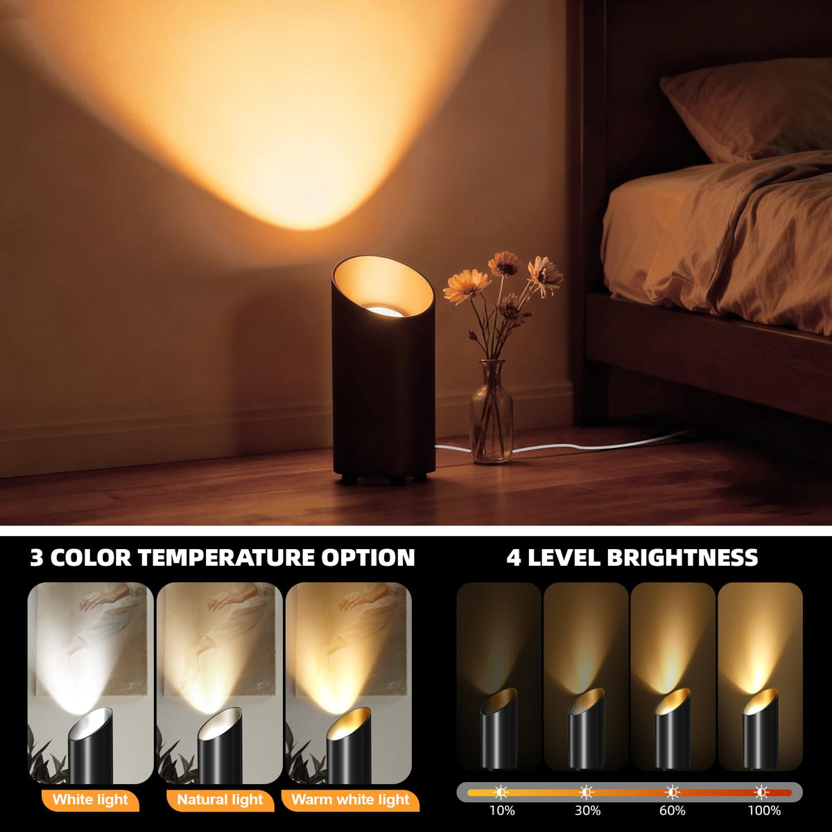 Ribgwo floor light illuminating wall art as subtle accent