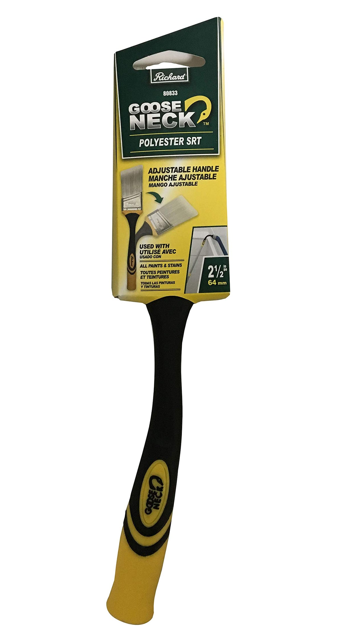 Richard 80833 angled brush filaments deliver accurate cut-ins on trim and corners.