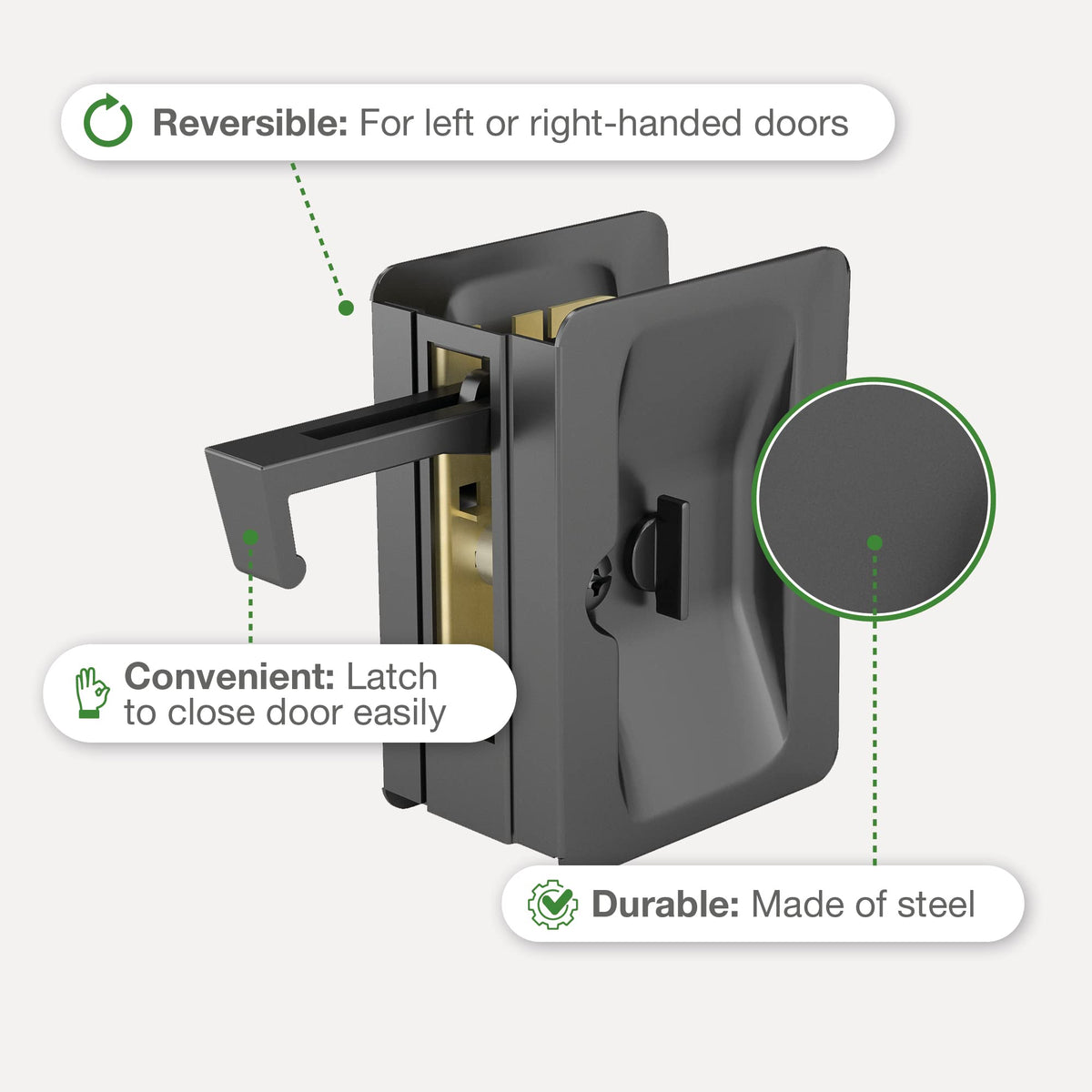 Richelieu Onward pull made of durable steel with smooth touch.