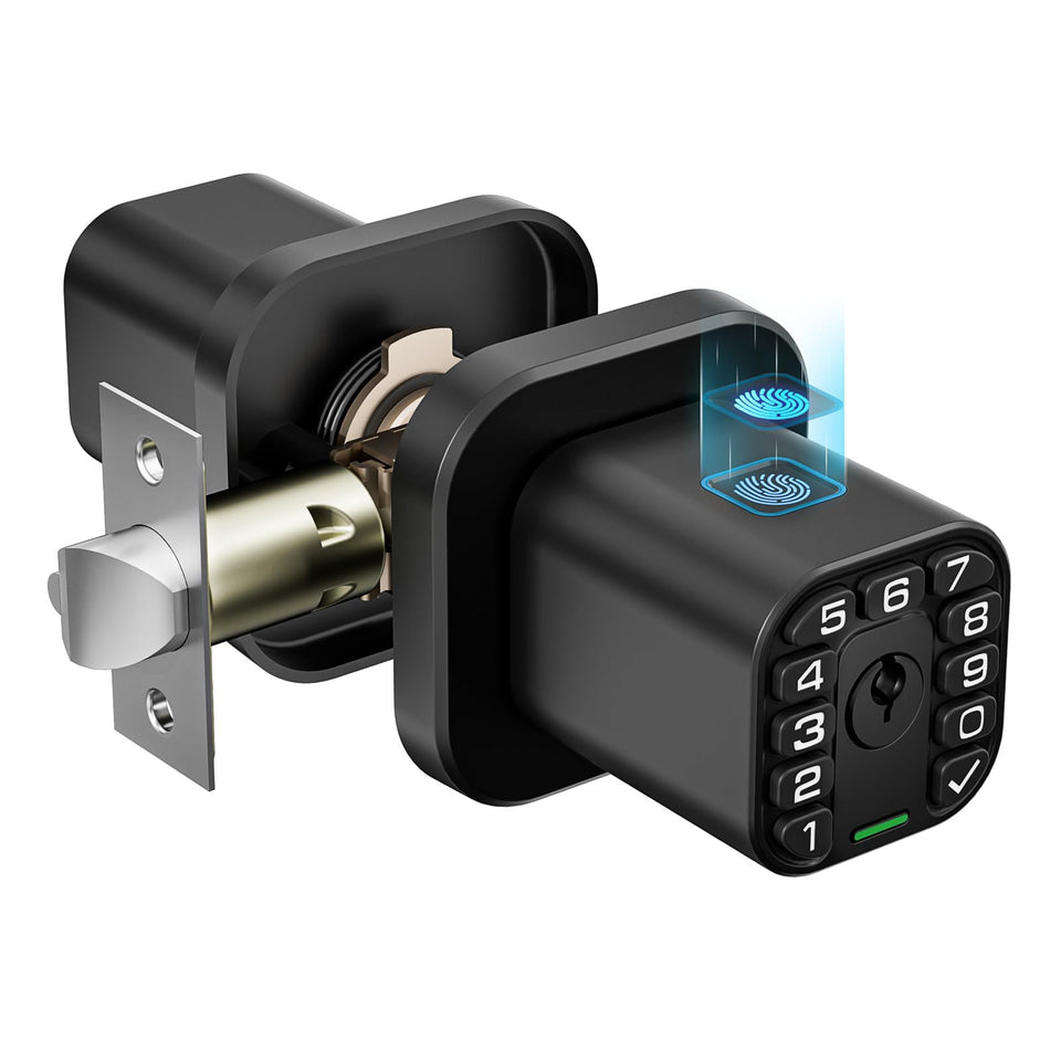 Richelock fingerprint door knob with illuminated keypad for quick entry