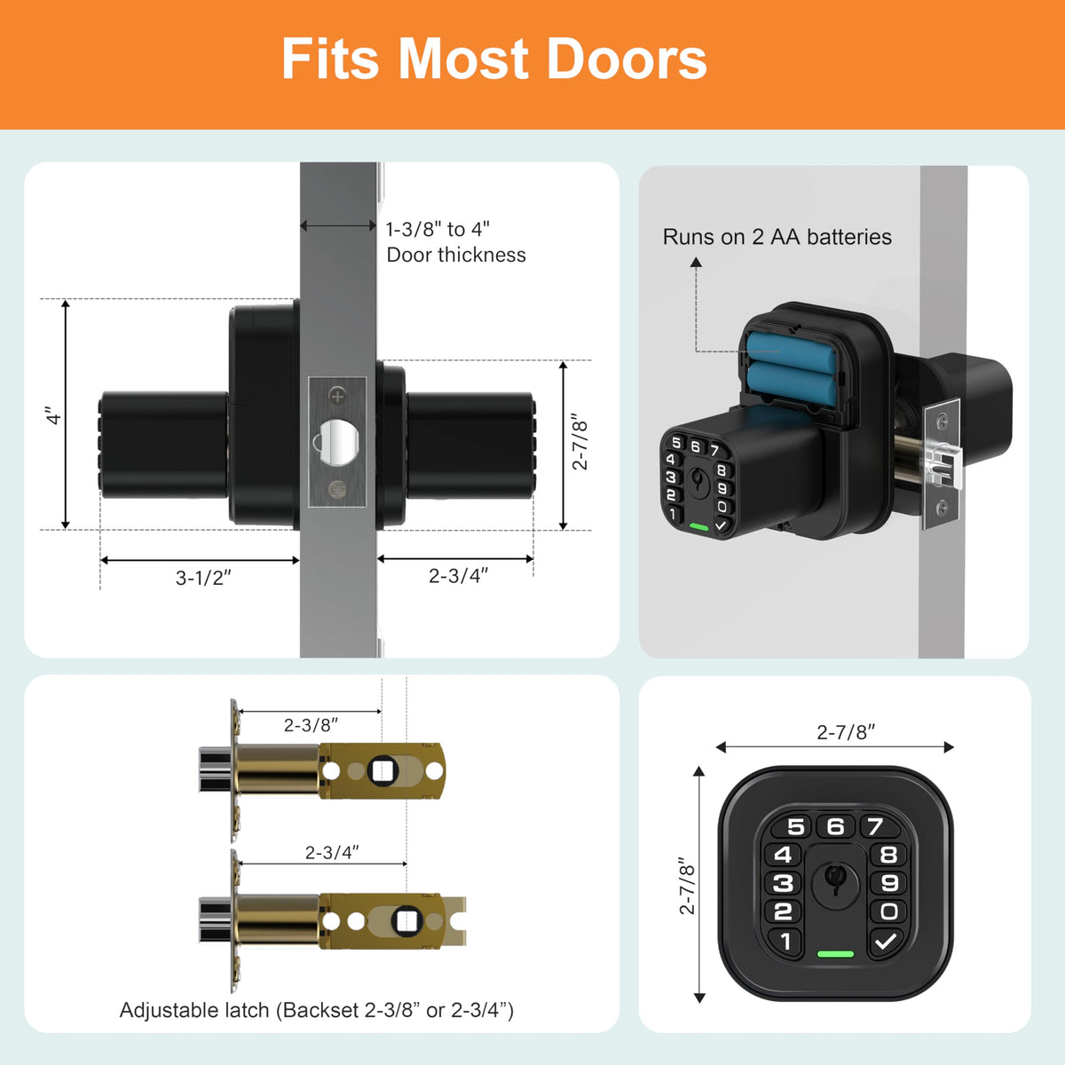 Richelock IU52 easy installation on standard doors in minutes