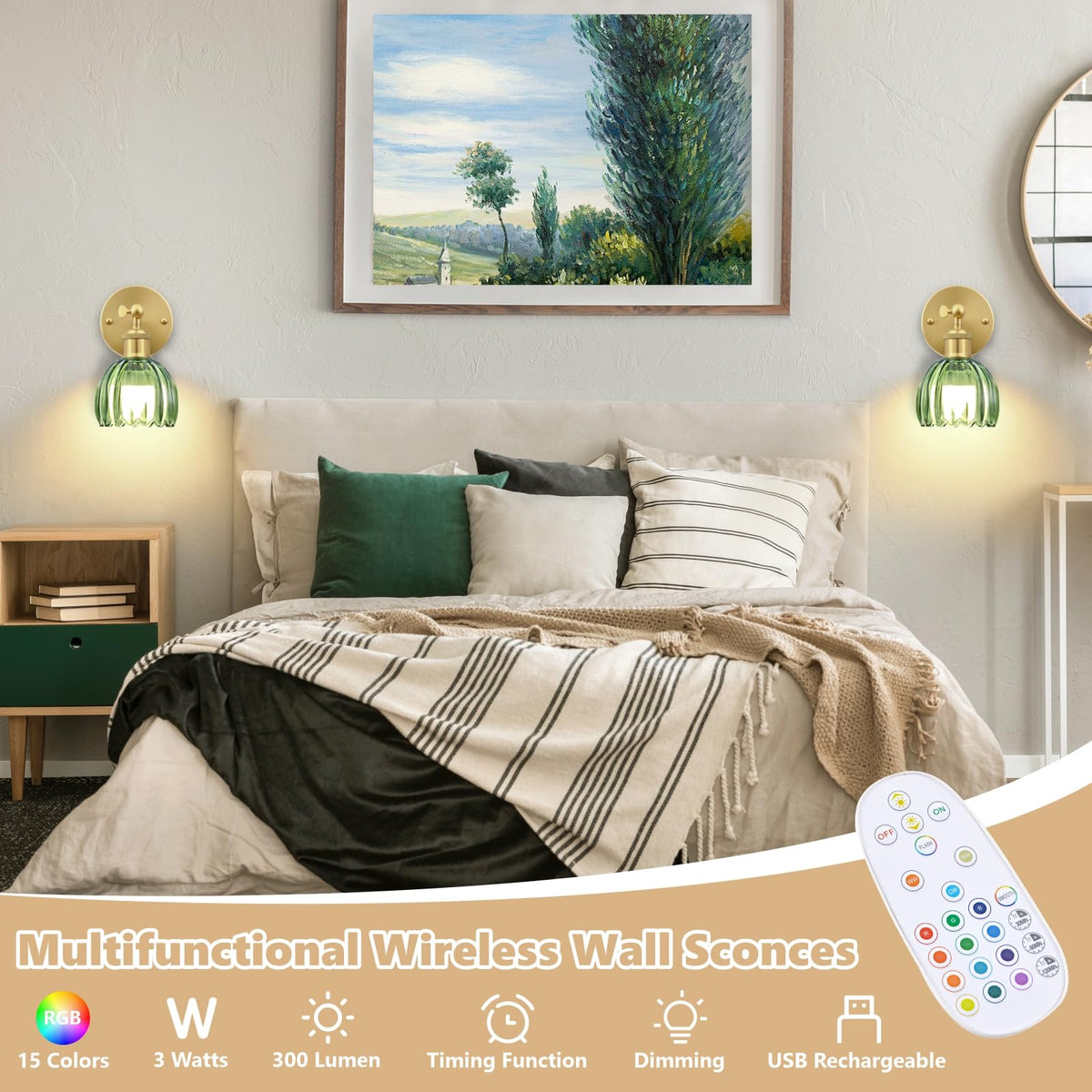 Ridalux rechargeable LED bulb with three color temperature options for mood lighting.