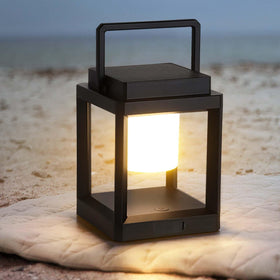 RIDALUX solar lantern with a top handle for easy carrying and hanging outdoors