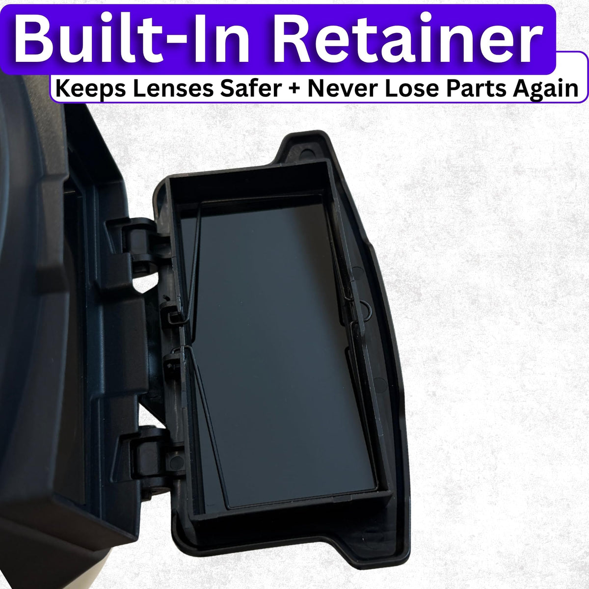 The Throne 1.0 lens thickness compatibility accommodates thick and thin lenses.