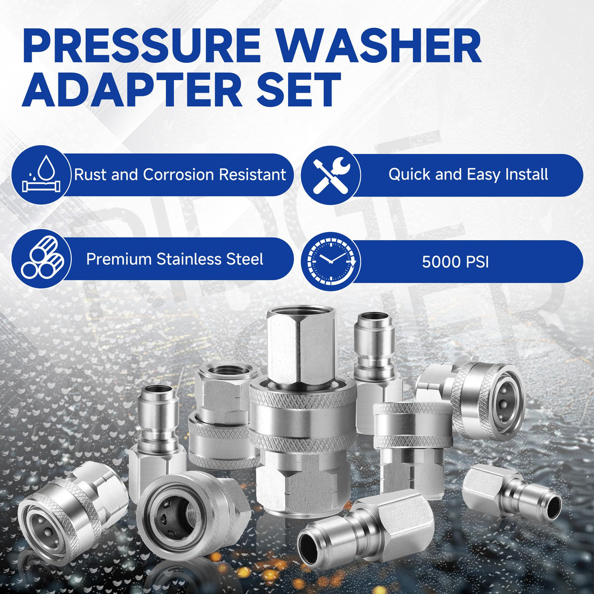 RIDGE WASHER 12-piece set shown with compact, organized layout.