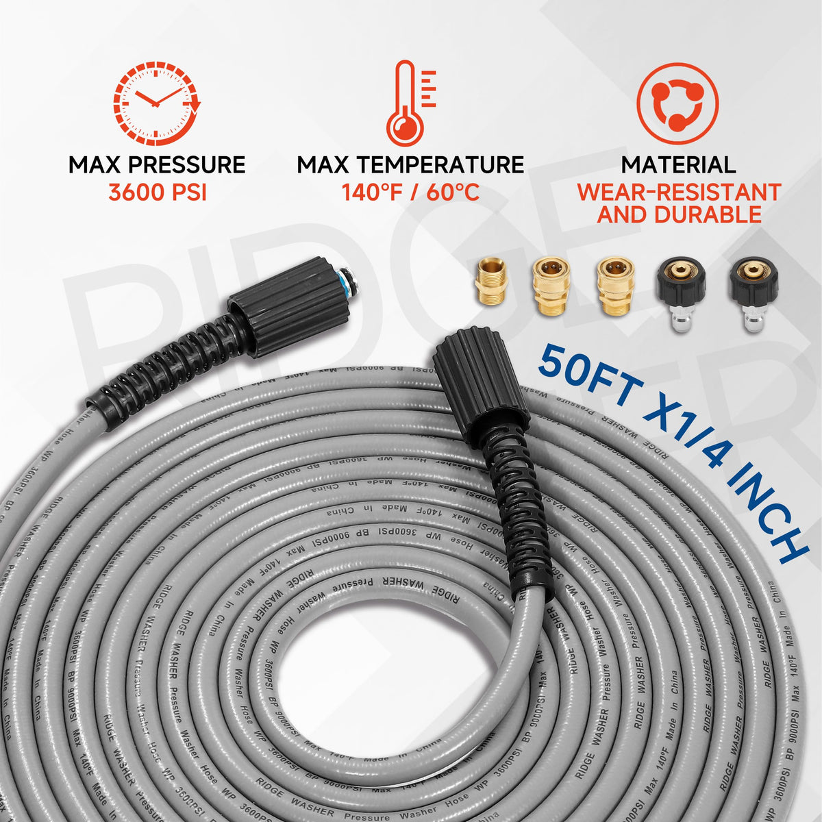 RIDGE WASHER 3600-psi capability handles tough jobs with most pressure washers.