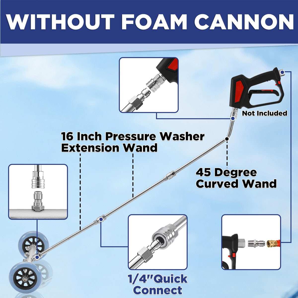 RIDGE WASHER curved extension wand for flexible undercarriage access