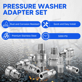 RIDGE WASHER leak-proof connections reduce drips during power washing.