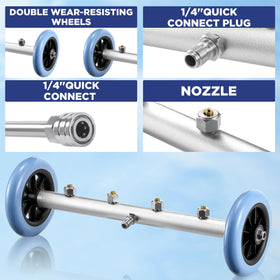 RIDGE WASHER small aperture nozzle minimizes leakage during foam application