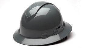 Ridgeline full-brim hard hat in slate gray, vented for breathable comfort.