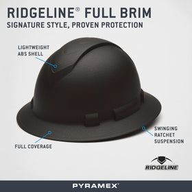 Ridgeline Pyramex 4-point ratchet suspension shown for quick, on-the-fly adjustments.