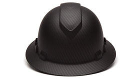 Ridgeline Pyramex full brim hard hat side view showing silhouette