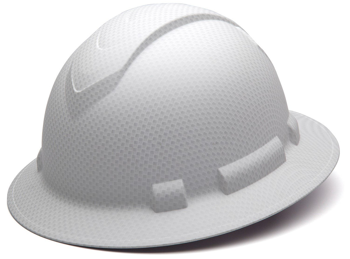 Ridgeline Pyramex full brim hard hat with lightweight ABS protection for all-day comfort.