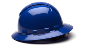 Ridgeline blue vented helmet with replaceable brow pad and headband for easy upkeep.