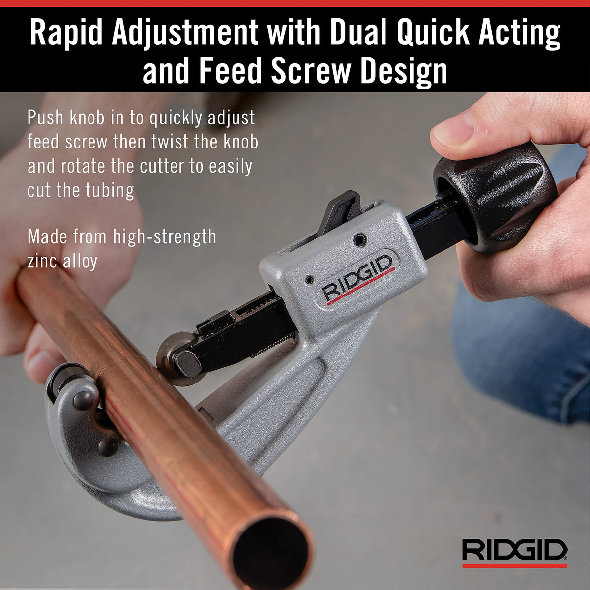 RIDGID 151 fold-away reamer enables clean prep of cut tubing