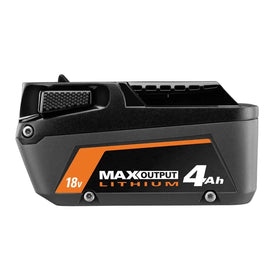 RIDGID 18V 4.0Ah max output battery in use demonstrates long-lasting performance on job sites.