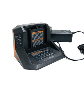RIDGID 18V battery being charged demonstrates on-site readiness