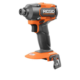 RIDGID 18V brushless impact driver front view for versatile fastening tasks.