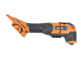 RIDGID 18V oscillating tool cutting metal with fast blade engagement