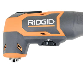 RIDGID brushless oscillating tool in action cutting drywall with precision