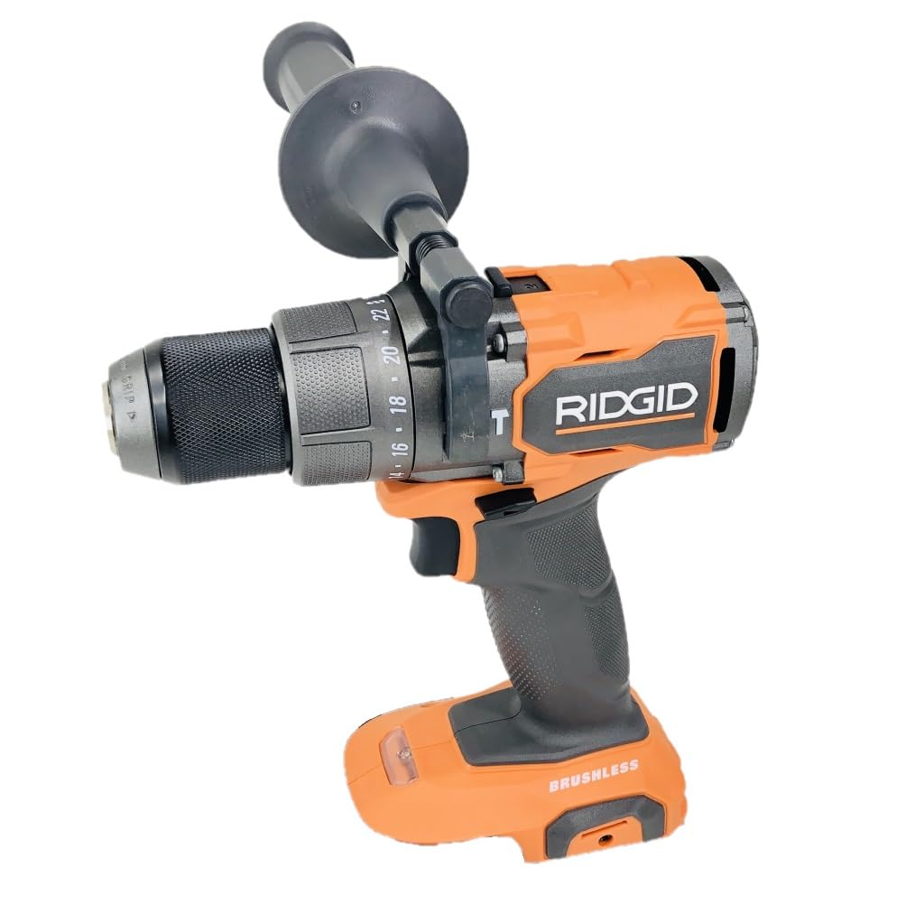 RIDGID 18V Hammer Drill gear case closeup highlighting rugged construction