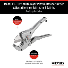 RIDGID RC-1625 burr-less square cut yields cleaner results.
