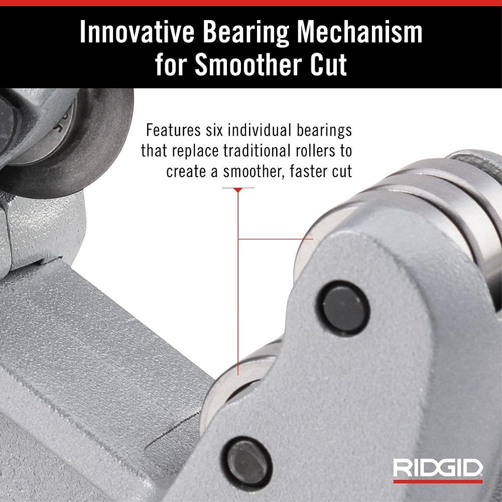 Ridgid 29963 35S cutting wheel with bearings reduces drag for smoother cuts.