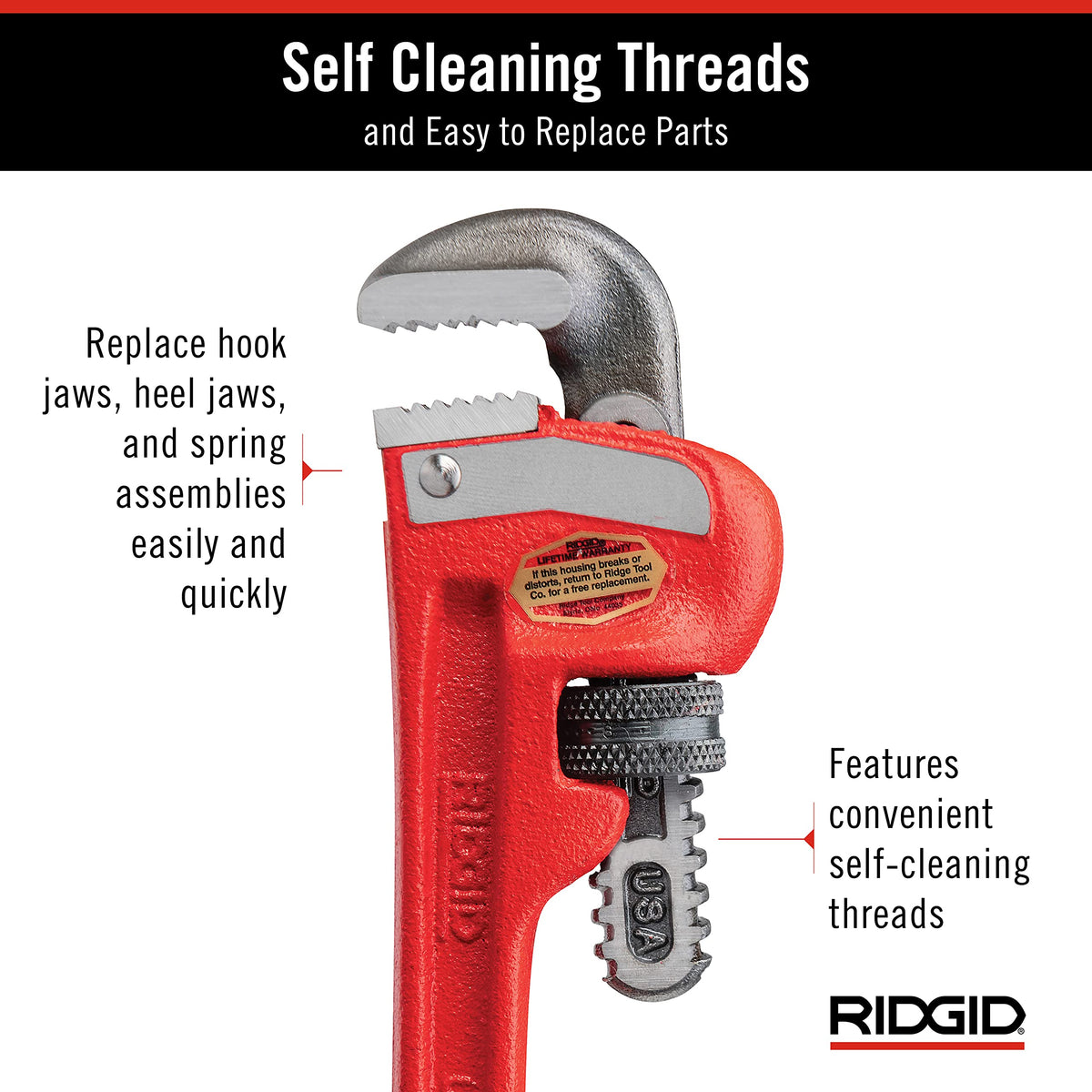 RIDGID 31000 replaceable jaws reduce maintenance downtime.
