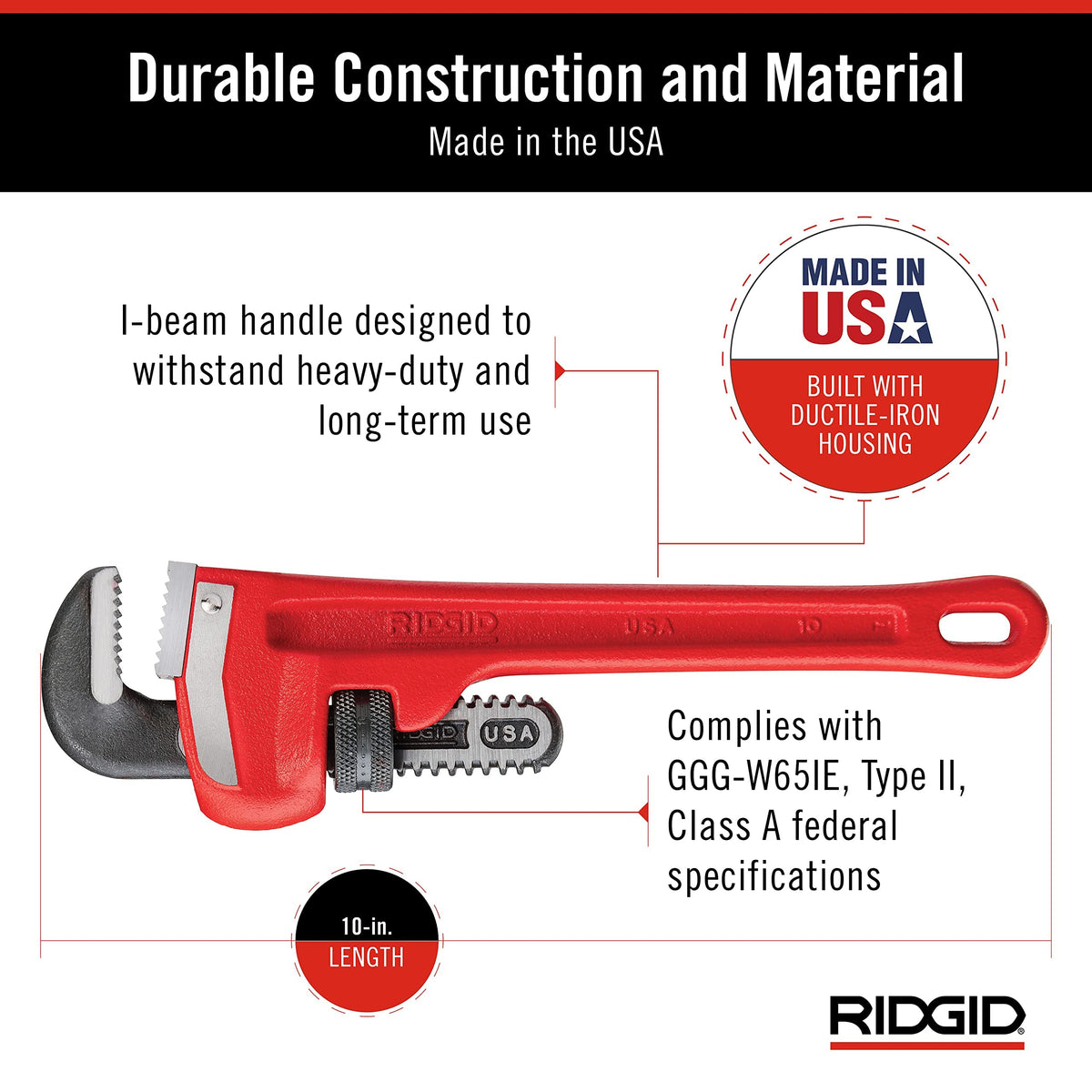 RIDGID 31010 nonstick adjustment nut for smooth operation and less grime buildup.
