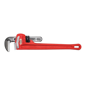 RIDGID 31025 18-inch wrench front view emphasizes durable ductile-iron housing.