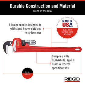 RIDGID 31030 ductile-iron housing delivers rugged durability for demanding tasks.