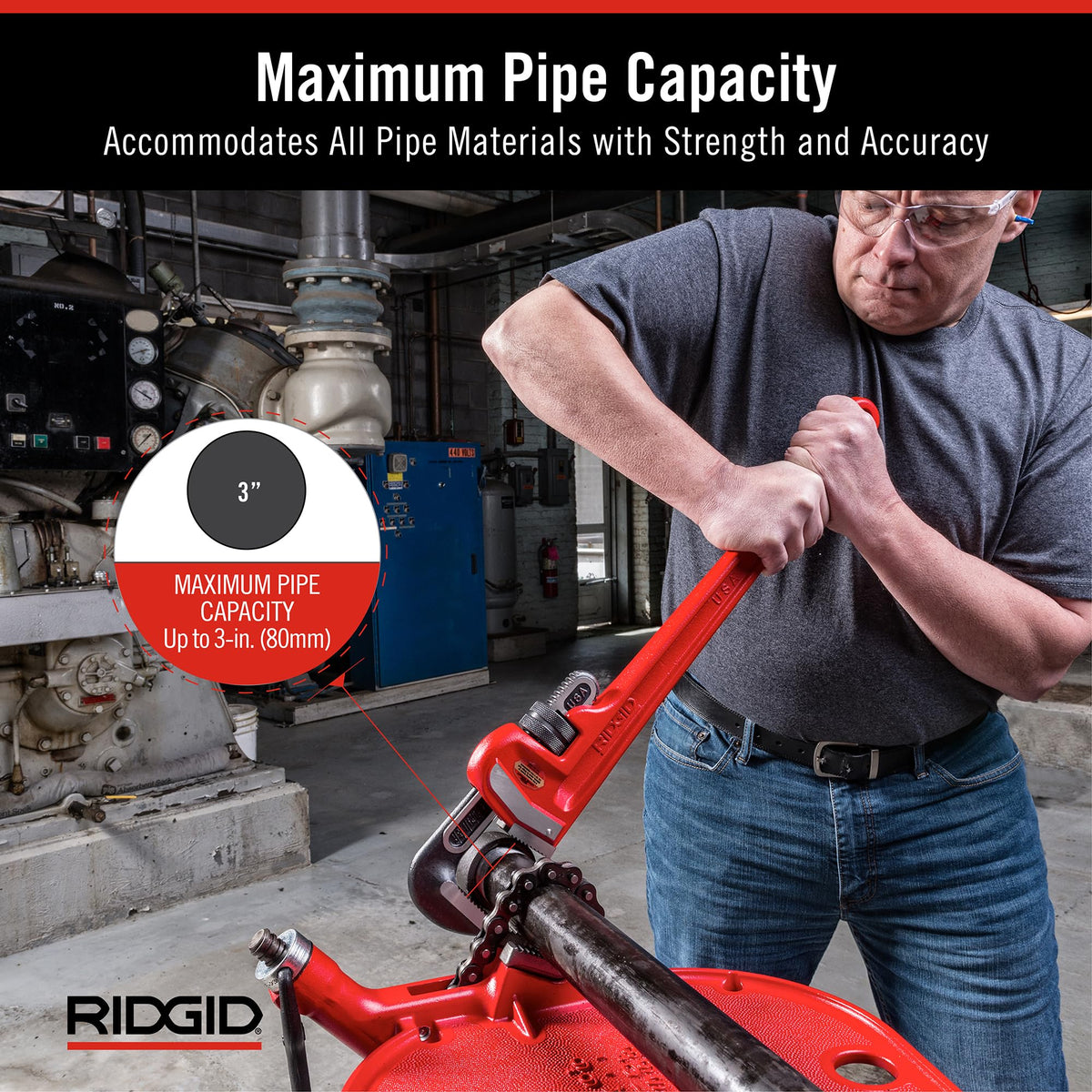 RIDGID 31030 self-cleaning threads keep operation smooth in dirty conditions.