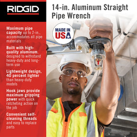 Close-up of RIDGID 31095 forged hook jaws delivering strong grip