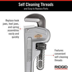 Self-cleaning threads on RIDGID 31095 for easier on-site operation
