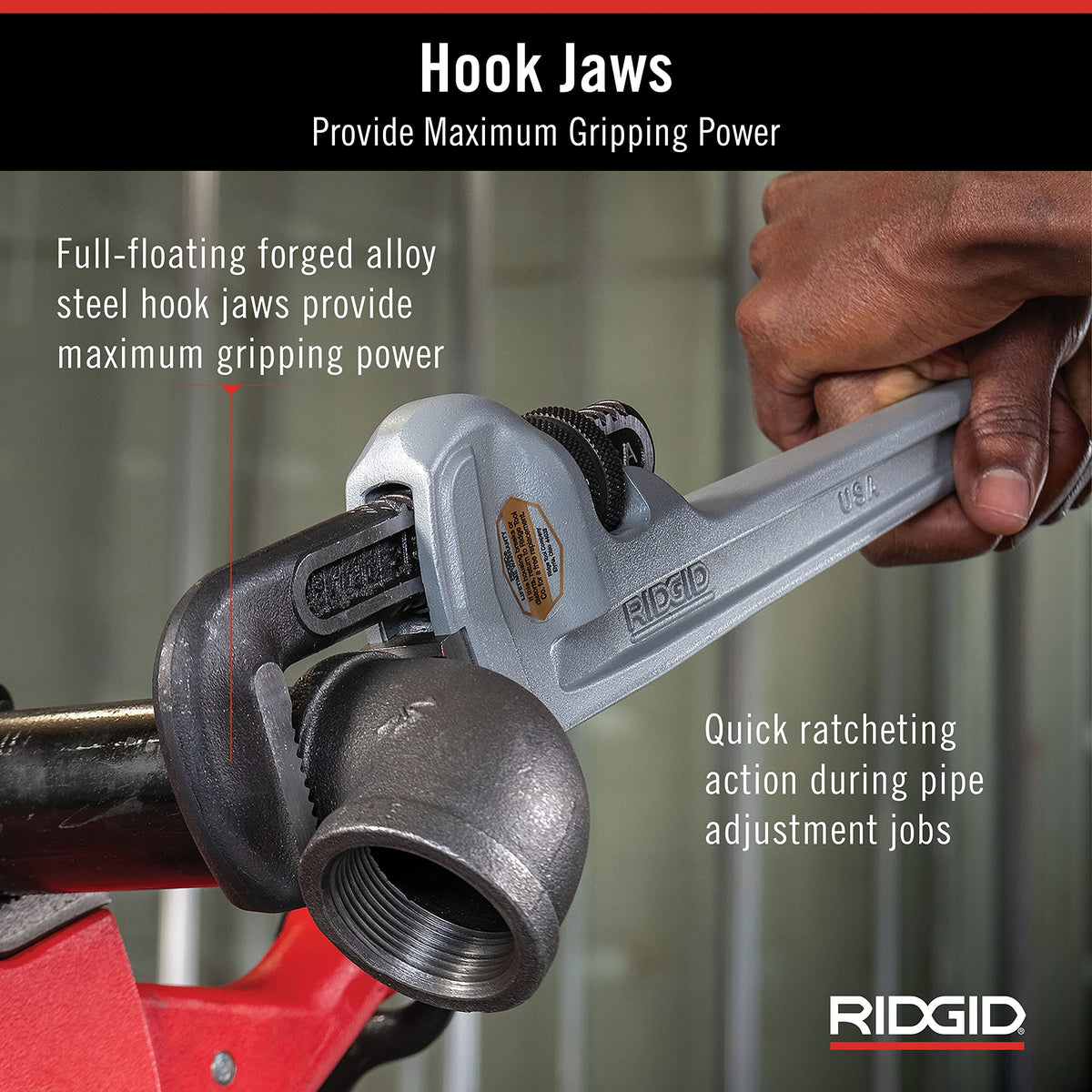 RIDGID 31105 Model 824 I-beam handle delivers durable leverage during tough tasks.