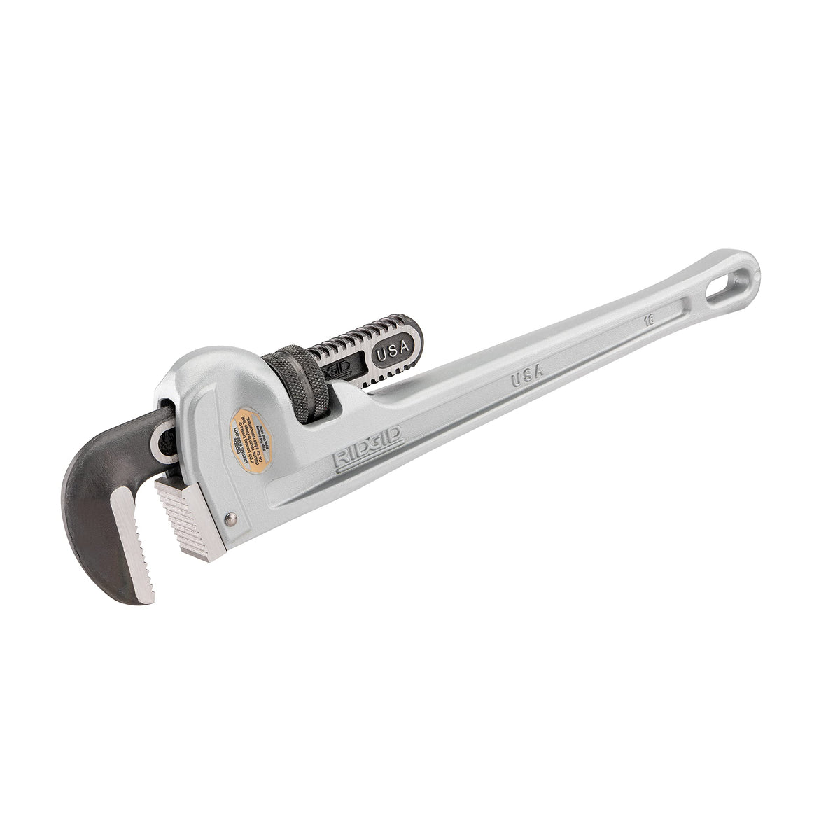RIDGID 31110 36-inch aluminum pipe wrench front view for heavy-duty plumbing tasks
