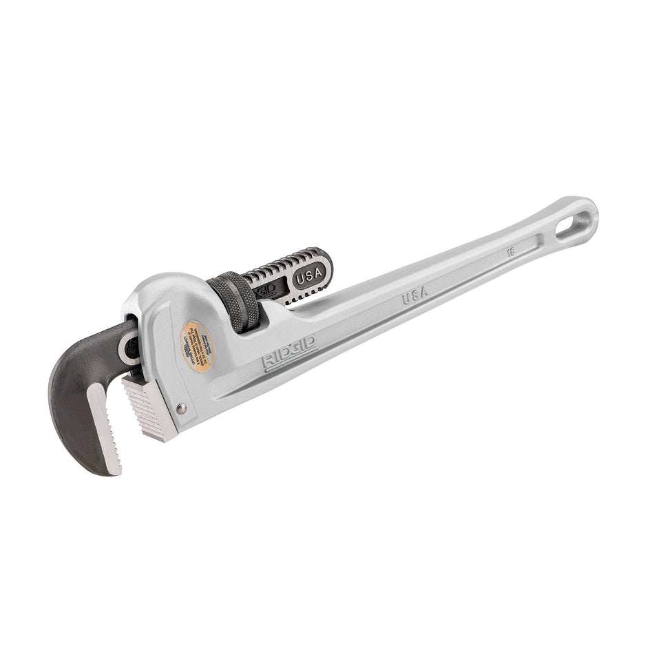 RIDGID 31110 36-inch aluminum pipe wrench front view for heavy-duty plumbing tasks