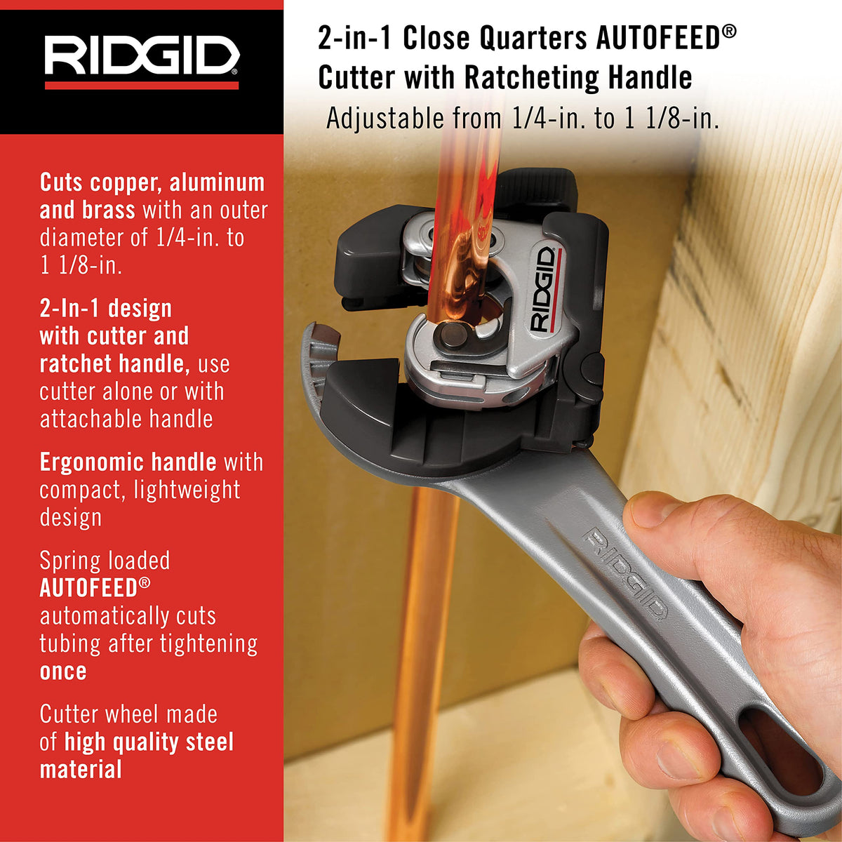 Ridgid 32573 ratchet handle attached demonstrates precise 10-degree indexing.